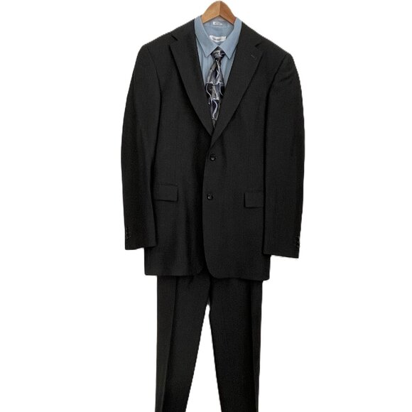Men's Charcoal Grey Wool Suit Strellson 40 Tall - Picture 1 of 8